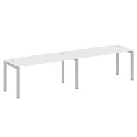 Metal System Quattro 5x5 50БП.СМ-2.4 (Белый/Серый) Рабочая станция на 2 раб.места на П-образном м/к