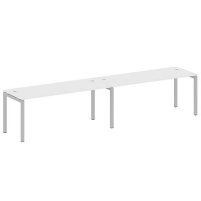 Metal System Quattro 5x5 50БП.СМ-2.5 (Белый/Серый) Рабочая станция на 2 раб.места на П-образном м/к