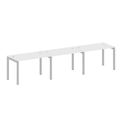 Metal System Quattro 5x5 50БП.СМ-3.2 (Белый/Серый) Рабочая станция на 3 раб.места на П-образном м/к