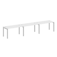 Metal System Quattro 5x5 50БП.СМ-3.3 (Белый/Серый) Рабочая станция на 3 раб.места на П-образном м/к