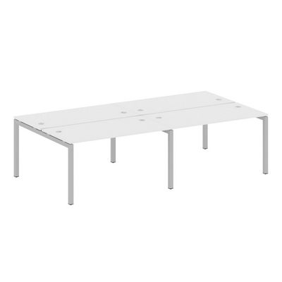 Metal System Quattro 5x5 50БП.СМ-4.3 (Белый/Серый) Рабочая станция на 4 раб.места на П-образном м/к