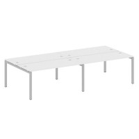 Metal System Quattro 5x5 50БП.СМ-4.4 (Белый/Серый) Рабочая станция на 4 раб.места на П-образном м/к