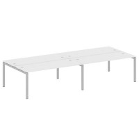 Metal System Quattro 5x5 50БП.СМ-4.5 (Белый/Серый) Рабочая станция на 4 раб.места на П-образном м/к