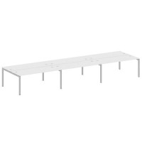 Metal System Quattro 5x5 50БП.СМ-6.5 (Белый/Серый) Рабочая станция на 6 раб.мест на П-образном м/к