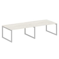 Metal System Quattro 5x5 50БО.ПРГ-2.4 (Дуб наварра/Серый) Переговорный стол на О-образном м/к