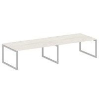 Metal System Quattro 5x5 50БО.ПРГ-2.5 (Дуб наварра/Серый) Переговорный стол на О-образном м/к