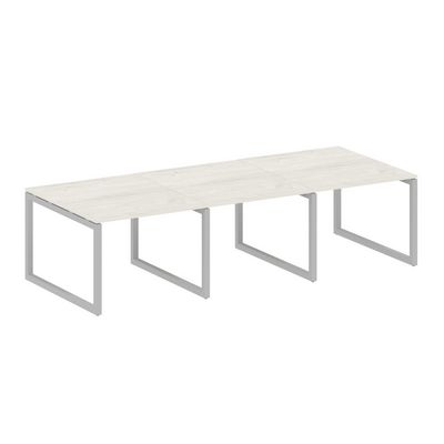 Metal System Quattro 5x5 50БО.ПРГ-3.1 (Дуб наварра/Серый) Переговорный стол на О-образном м/к