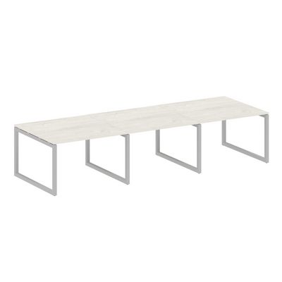 Metal System Quattro 5x5 50БО.ПРГ-3.2 (Дуб наварра/Серый) Переговорный стол на О-образном м/к