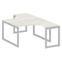 Metal System Quattro 5x5 50БО.РАС-СА-2.3 (Дуб наварра/Серый) Рабочая станция криволинейная на О-образном м/к