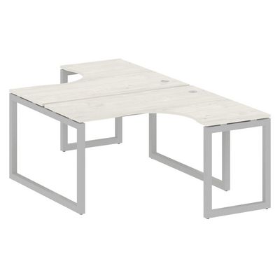 Metal System Quattro 5x5 50БО.РАС-СА-2.3 (Дуб наварра/Серый) Рабочая станция криволинейная на О-образном м/к