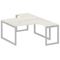 Metal System Quattro 5x5 50БО.РАС-СА-2.4 (Дуб наварра/Серый) Рабочая станция криволинейная на О-образном м/к