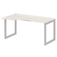 Metal System Quattro 5x5 50БО.СА-1 Л (Дуб наварра/Серый) Стол криволинейный левый на О-образном м/к