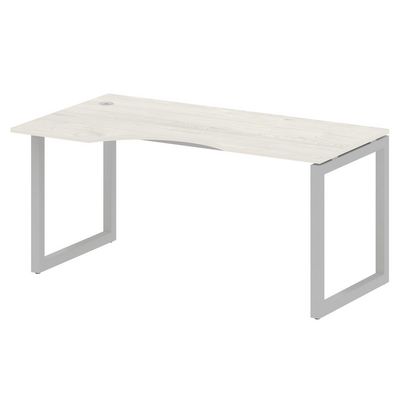 Metal System Quattro 5x5 50БО.СА-1 Л (Дуб наварра/Серый) Стол криволинейный левый на О-образном м/к