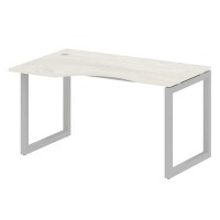 Metal System Quattro 5x5 50БО.СА-2 Л (Дуб наварра/Серый) Стол криволинейный левый на О-образном м/к