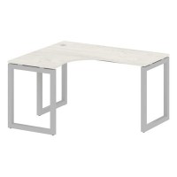 Metal System Quattro 5x5 50БО.СА-3 Л (Дуб наварра/Серый) Стол криволинейный левый на О-образном м/к