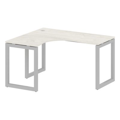 Metal System Quattro 5x5 50БО.СА-3 Л (Дуб наварра/Серый) Стол криволинейный левый на О-образном м/к