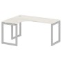 Metal System Quattro 5x5 50БО.СА-4 Л (Дуб наварра/Серый) Стол криволинейный левый на О-образном м/к