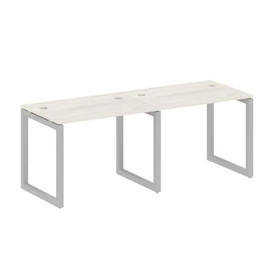 Metal System Quattro 5x5 50БО.СМ-2.1 (Дуб наварра/Серый) Рабочая станция на 2 раб.места на О-образном м/к