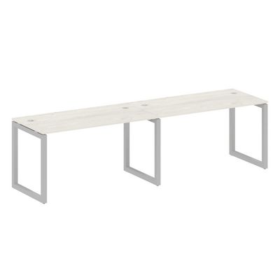 Metal System Quattro 5x5 50БО.СМ-2.3 (Дуб наварра/Серый) Рабочая станция на 2 раб.места на О-образном м/к