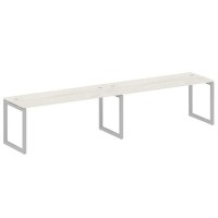 Metal System Quattro 5x5 50БО.СМ-2.5 (Дуб наварра/Серый) Рабочая станция на 2 раб.места на О-образном м/к