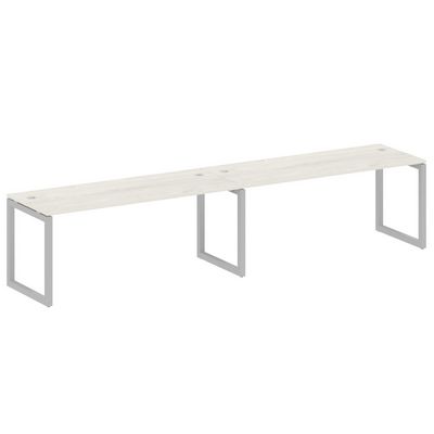 Metal System Quattro 5x5 50БО.СМ-2.5 (Дуб наварра/Серый) Рабочая станция на 2 раб.места на О-образном м/к