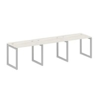 Metal System Quattro 5x5 50БО.СМ-3.1 (Дуб наварра/Серый) Рабочая станция на 3 раб.места на О-образном м/к