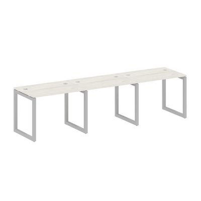 Metal System Quattro 5x5 50БО.СМ-3.1 (Дуб наварра/Серый) Рабочая станция на 3 раб.места на О-образном м/к