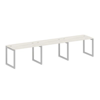 Metal System Quattro 5x5 50БО.СМ-3.2 (Дуб наварра/Серый) Рабочая станция на 3 раб.места на О-образном м/к