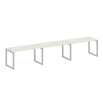 Metal System Quattro 5x5 50БО.СМ-3.3 (Дуб наварра/Серый) Рабочая станция на 3 раб.места на О-образном м/к