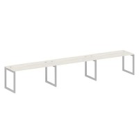 Metal System Quattro 5x5 50БО.СМ-3.4 (Дуб наварра/Серый) Рабочая станция на 3 раб.места на О-образном м/к