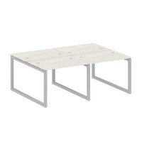 Metal System Quattro 5x5 50БО.СМ-4.1 (Дуб наварра/Серый) Рабочая станция на 4 раб.места на О-образном м/к