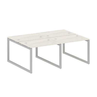 Metal System Quattro 5x5 50БО.СМ-4.1 (Дуб наварра/Серый) Рабочая станция на 4 раб.места на О-образном м/к