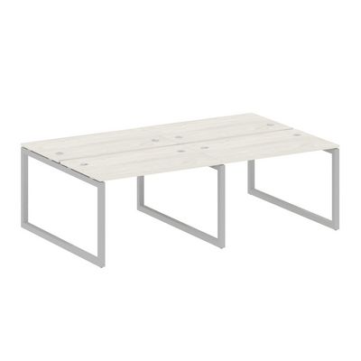 Metal System Quattro 5x5 50БО.СМ-4.2 (Дуб наварра/Серый) Рабочая станция на 4 раб.места на О-образном м/к