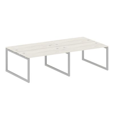 Metal System Quattro 5x5 50БО.СМ-4.3 (Дуб наварра/Серый) Рабочая станция на 4 раб.места на О-образном м/к