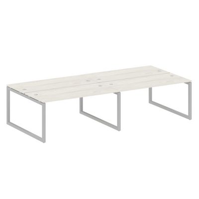 Metal System Quattro 5x5 50БО.СМ-4.4 (Дуб наварра/Серый) Рабочая станция на 4 раб.места на О-образном м/к