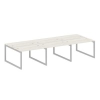 Metal System Quattro 5x5 50БО.СМ-6.2 (Дуб наварра/Серый) Рабочая станция на 6 раб.мест на О-образном м/к