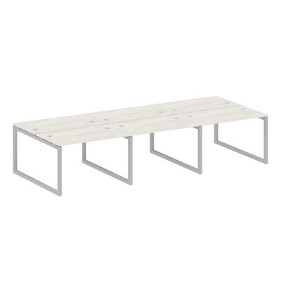 Metal System Quattro 5x5 50БО.СМ-6.2 (Дуб наварра/Серый) Рабочая станция на 6 раб.мест на О-образном м/к