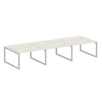 Metal System Quattro 5x5 50БО.СМ-6.3 (Дуб наварра/Серый) Рабочая станция на 6 раб.мест на О-образном м/к