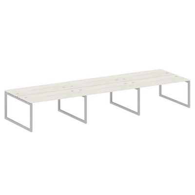 Metal System Quattro 5x5 50БО.СМ-6.4 (Дуб наварра/Серый) Рабочая станция на 6 раб.мест на О-образном м/к