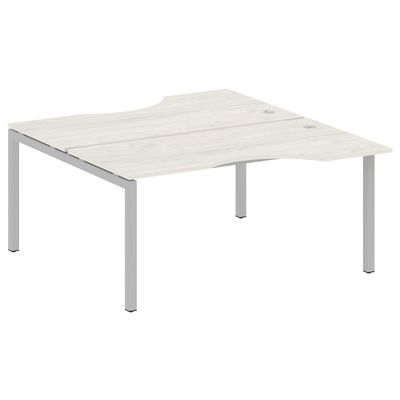 Metal System Quattro 5x5 50БП.РАС-СА-2.1 (Дуб наварра/Серый) Рабочая станция криволинейная на П-образном м/к