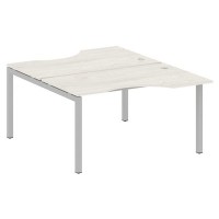 Metal System Quattro 5x5 50БП.РАС-СА-2.2 (Дуб наварра/Серый) Рабочая станция криволинейная на П-образном м/к