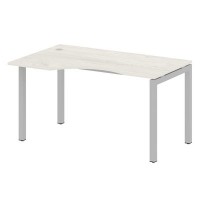 Metal System Quattro 5x5 50БП.СА-2 Л (Дуб наварра/Серый) Стол криволинейный левый на П-образном м/к