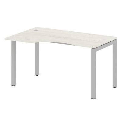 Metal System Quattro 5x5 50БП.СА-2 Л (Дуб наварра/Серый) Стол криволинейный левый на П-образном м/к