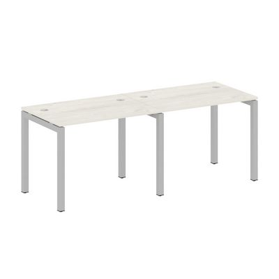 Metal System Quattro 5x5 50БП.СМ-2.1 (Дуб наварра/Серый) Рабочая станция на 2 раб.места на П-образном м/к