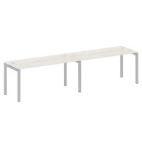 Metal System Quattro 5x5 50БП.СМ-2.4 (Дуб наварра/Серый) Рабочая станция на 2 раб.места на П-образном м/к