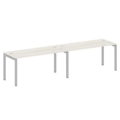 Metal System Quattro 5x5 50БП.СМ-2.4 (Дуб наварра/Серый) Рабочая станция на 2 раб.места на П-образном м/к