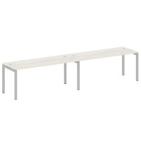 Metal System Quattro 5x5 50БП.СМ-2.5 (Дуб наварра/Серый) Рабочая станция на 2 раб.места на П-образном м/к