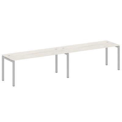 Metal System Quattro 5x5 50БП.СМ-2.5 (Дуб наварра/Серый) Рабочая станция на 2 раб.места на П-образном м/к