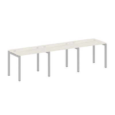 Metal System Quattro 5x5 50БП.СМ-3.1 (Дуб наварра/Серый) Рабочая станция на 3 раб.места на П-образном м/к