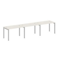 Metal System Quattro 5x5 50БП.СМ-3.2 (Дуб наварра/Серый) Рабочая станция на 3 раб.места на П-образном м/к